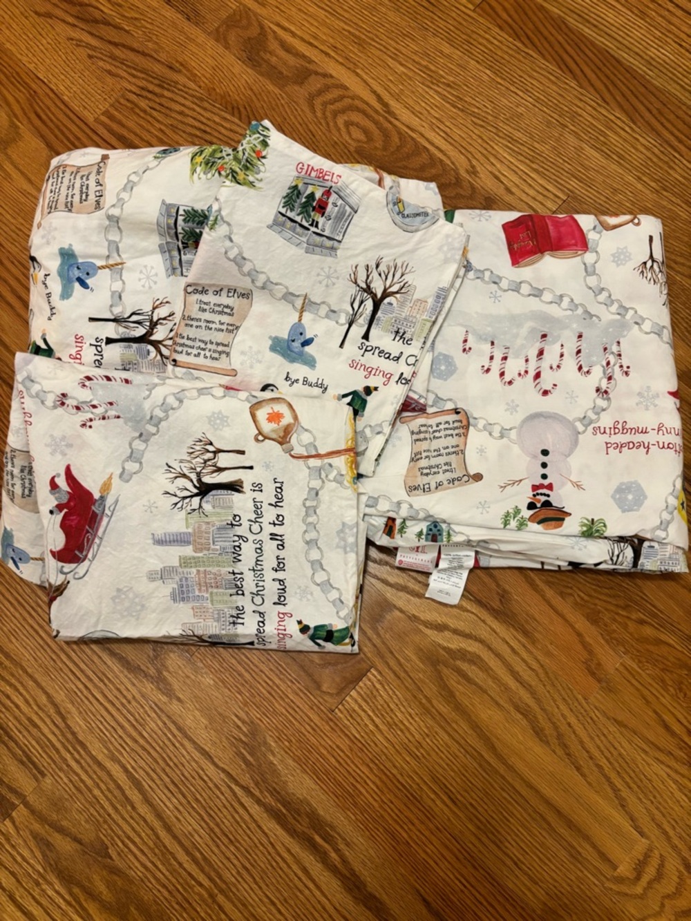 Pottery Barn Buddy the Elf King sheet set